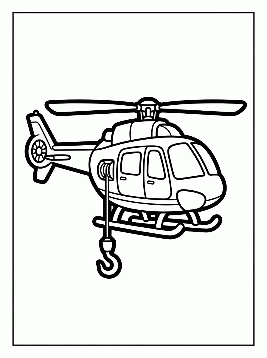Helicóptero de Resgate para colorir