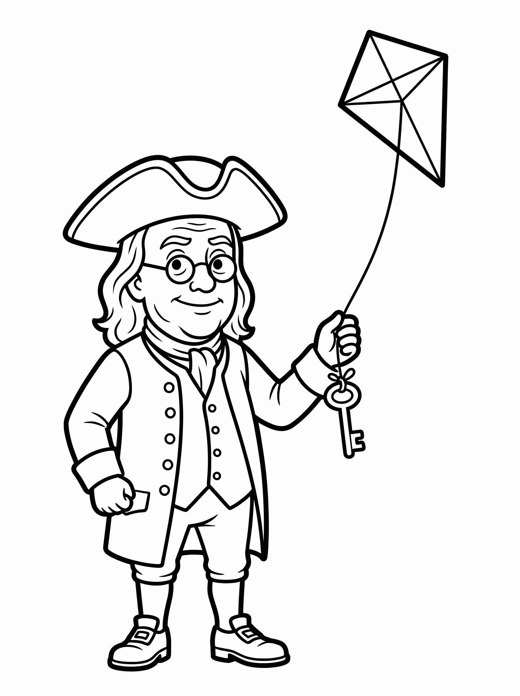 Benjamin Franklin para colorir