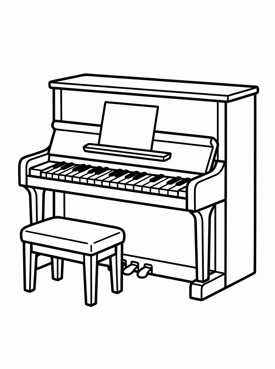 Piano para colorir