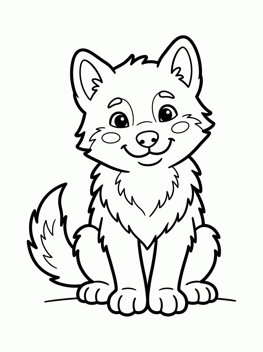 Filhote de Lobo para colorir