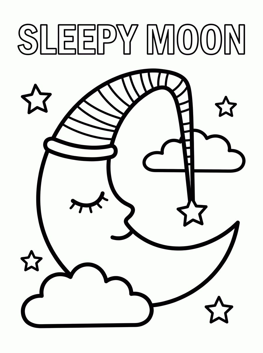 Lua Dorminhoca para colorir
