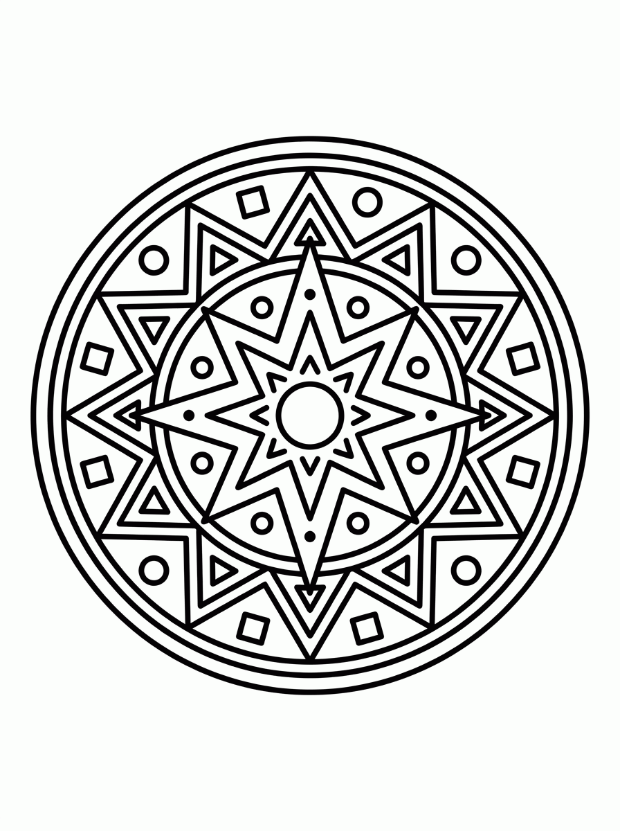 Mandala Estrela para colorir