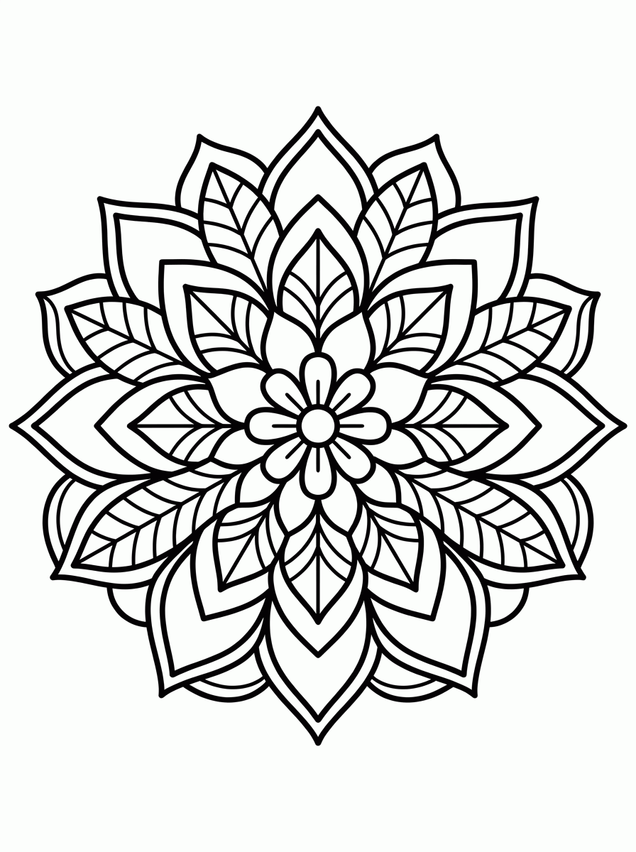 Mandala de Flores para colorir