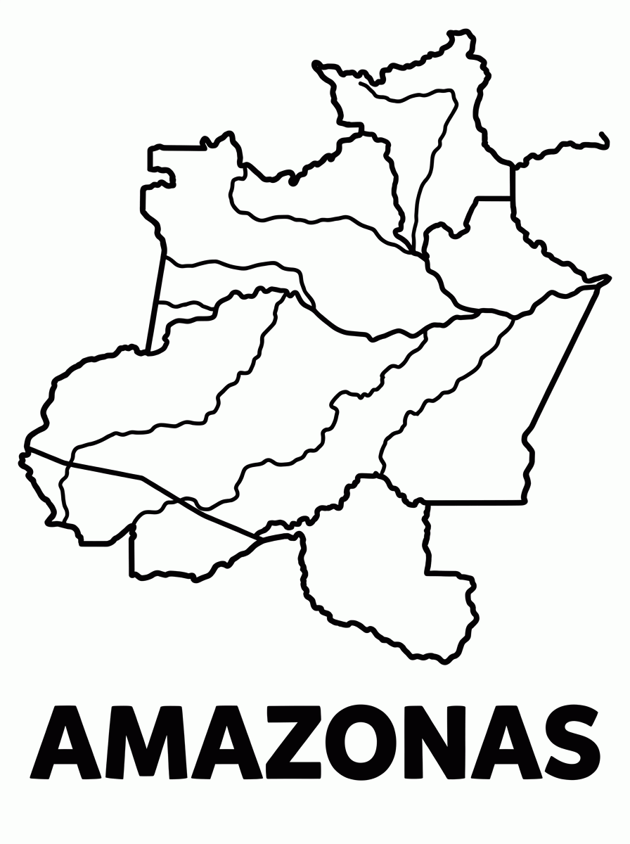 Mapa do Amazonas para colorir