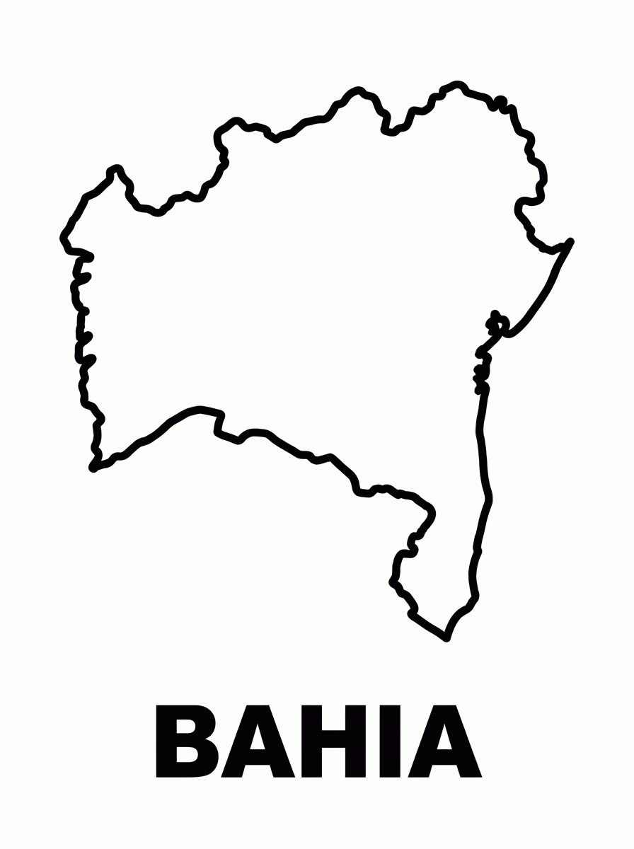 Mapa da Bahia para colorir