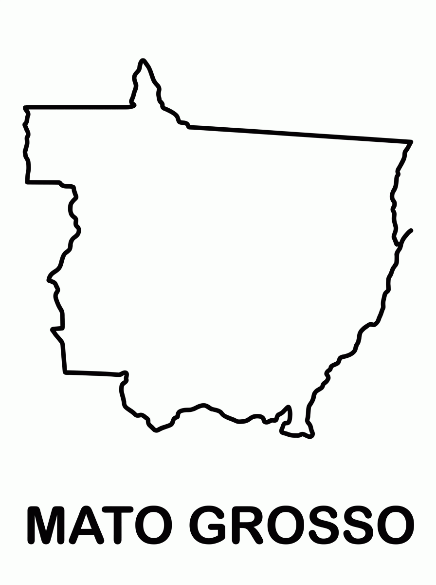 Mapa de Mato Grosso para colorir