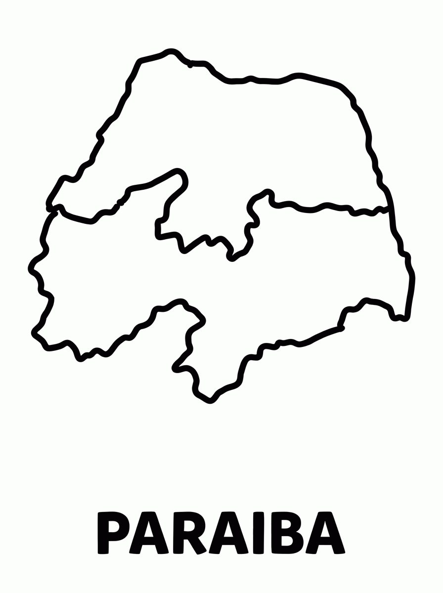 Mapa da Paraíba para colorir