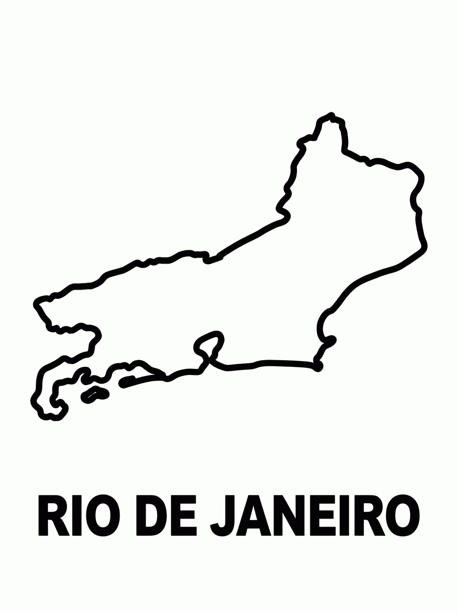 Mapa do Rio de Janeiro para colorir