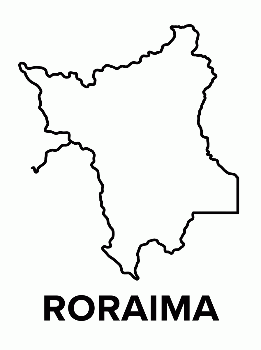 Mapa de Roraima para colorir