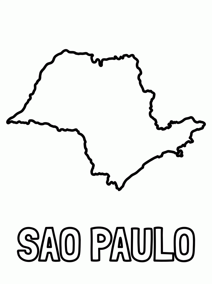 Mapa de Sao Paulo para colorir