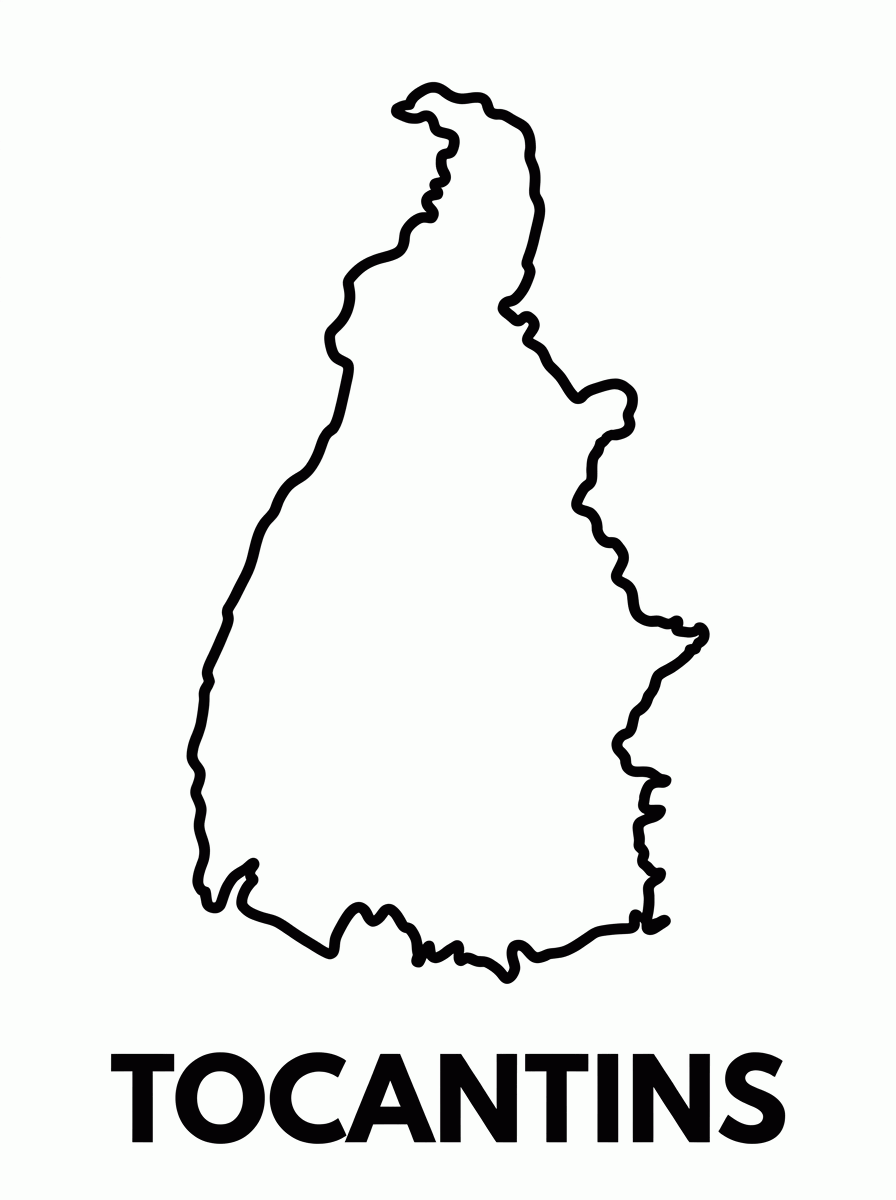 Mapa do Tocantins para colorir