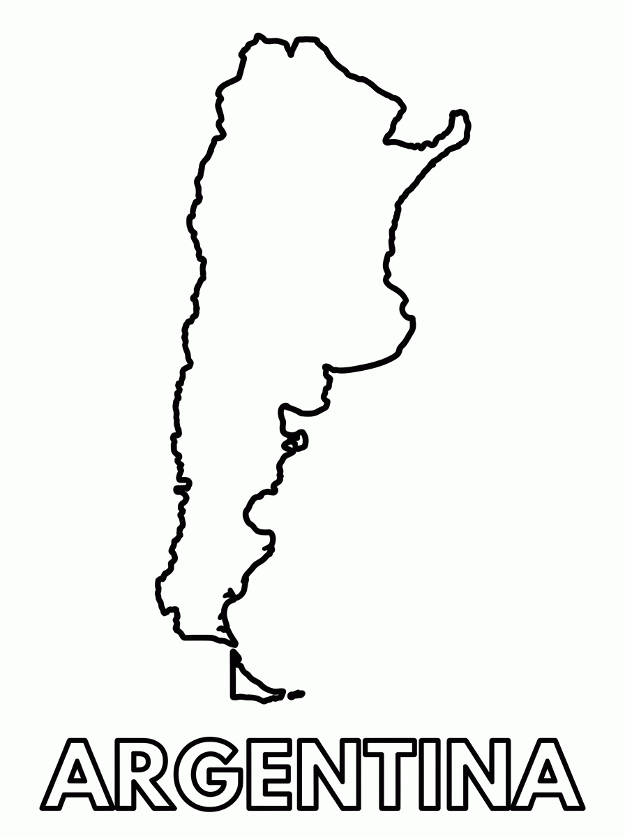 Mapa da Argentina para colorir