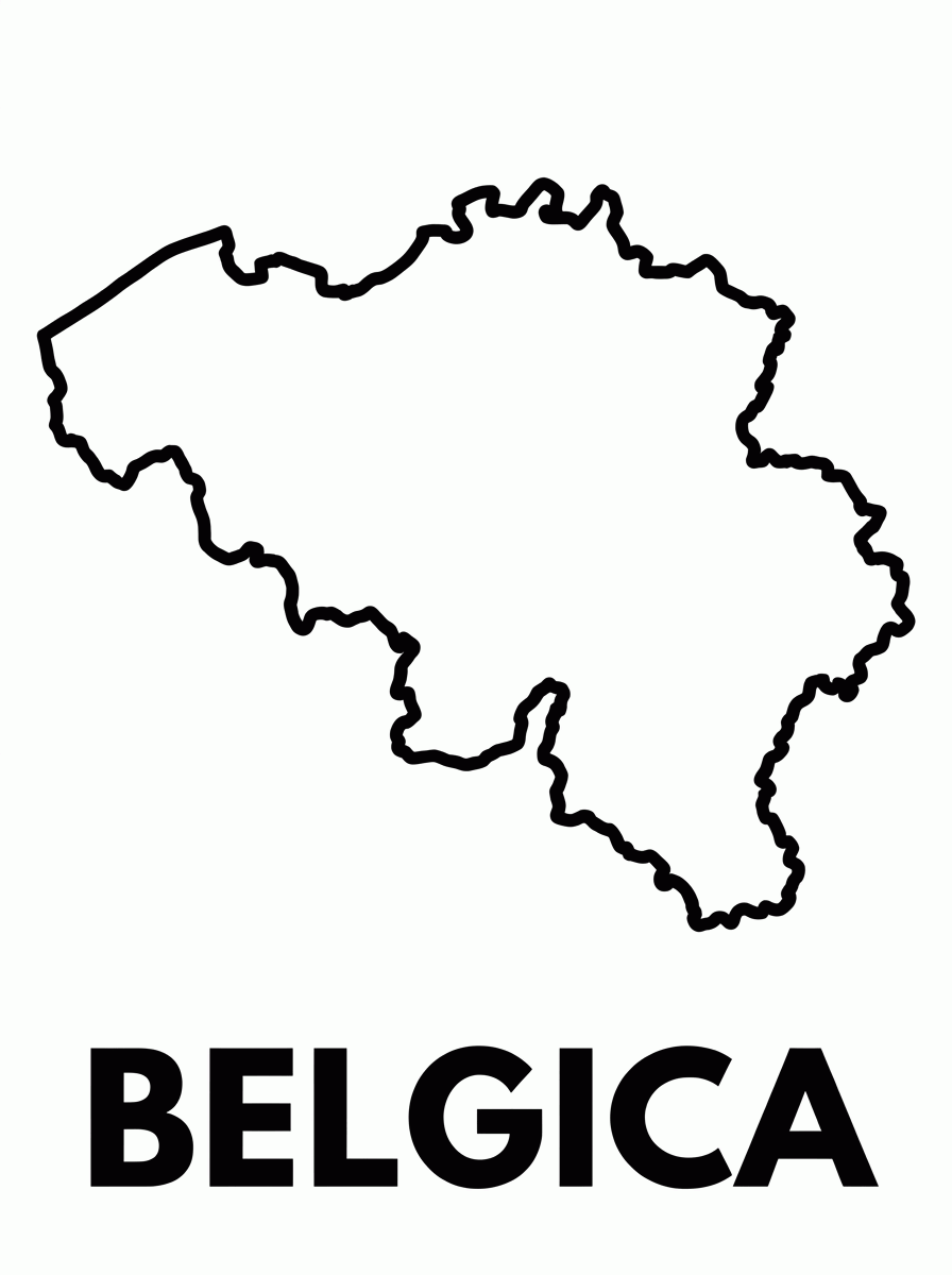 Mapa da Bélgica para colorir