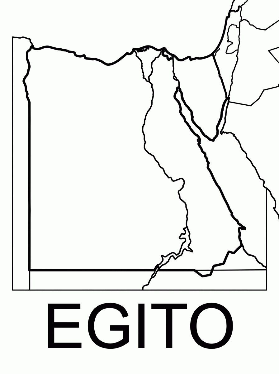 Mapa do Egito para colorir
