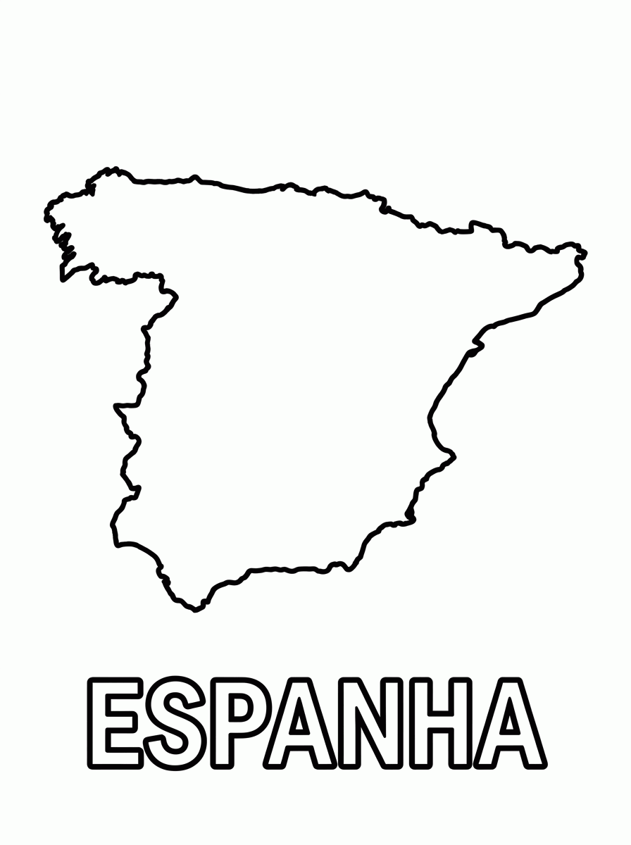 Mapa da Espanha para colorir