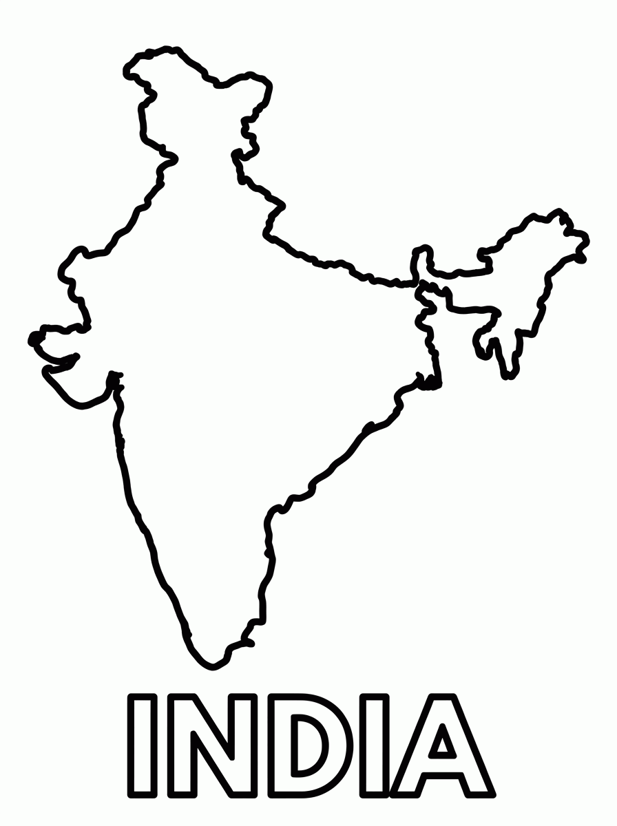 Mapa da Índia para colorir