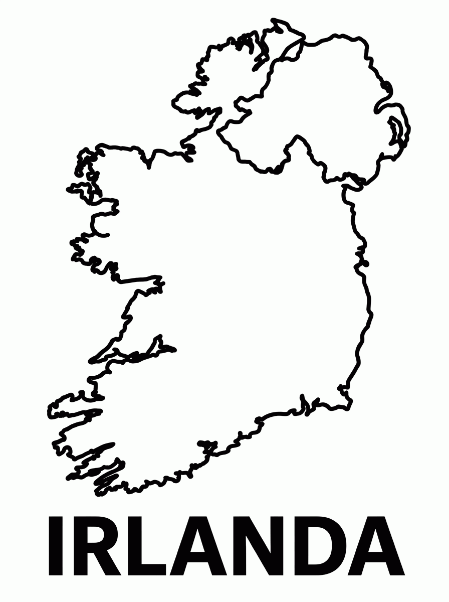 Mapa da Irlanda para colorir