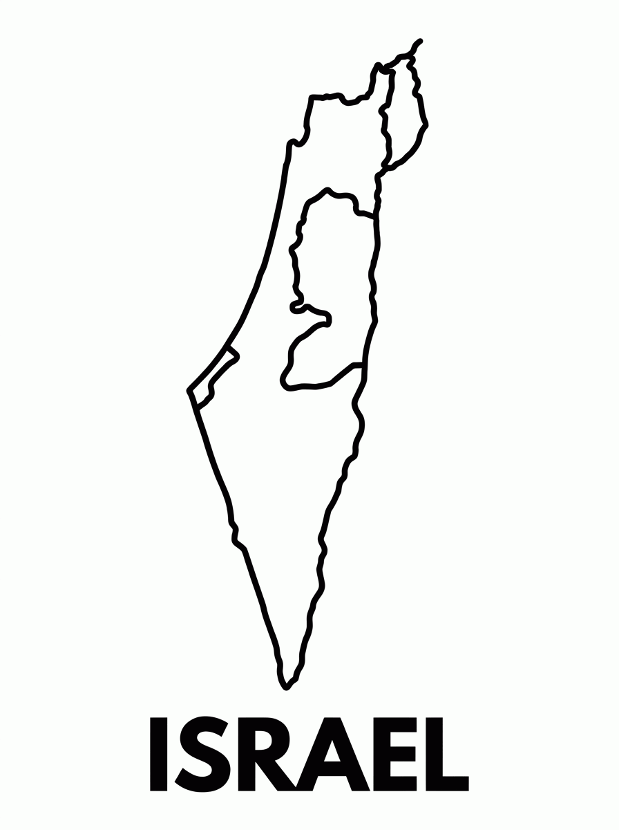 Mapa de Israel para colorir
