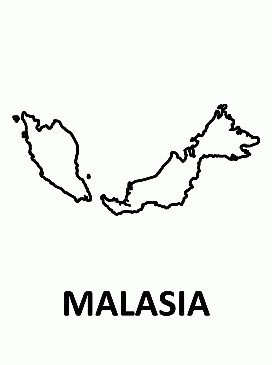Mapa da Malásia para colorir
