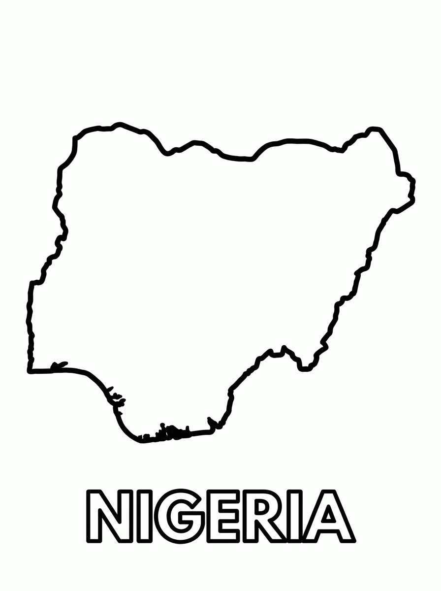 Mapa da Nigéria para colorir