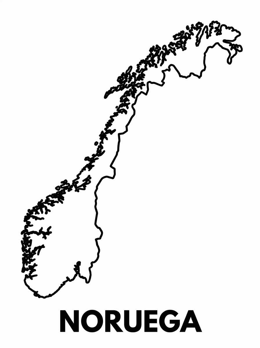 Mapa da Noruega para colorir