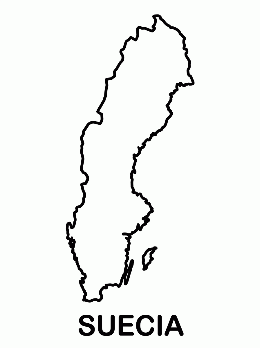 Mapa da Suécia para colorir