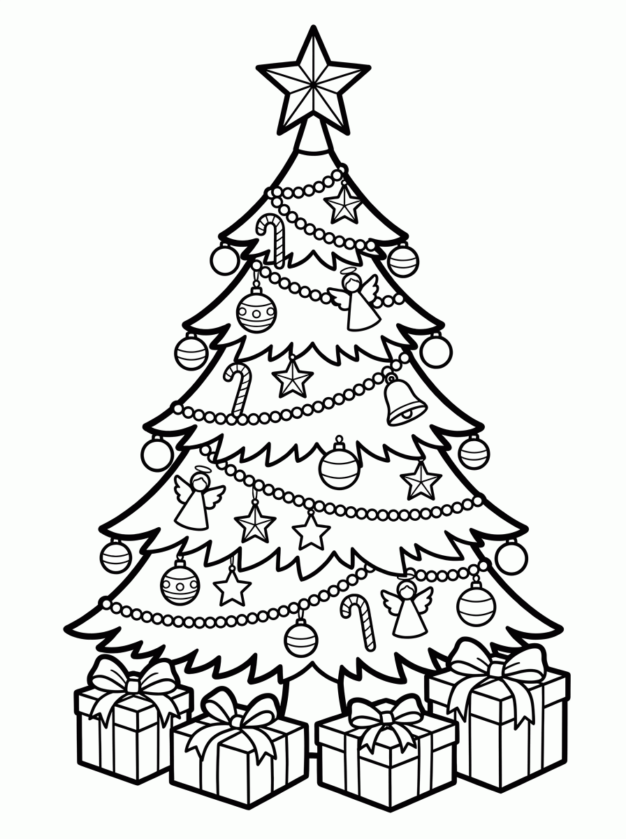 Árvore de Natal para colorir