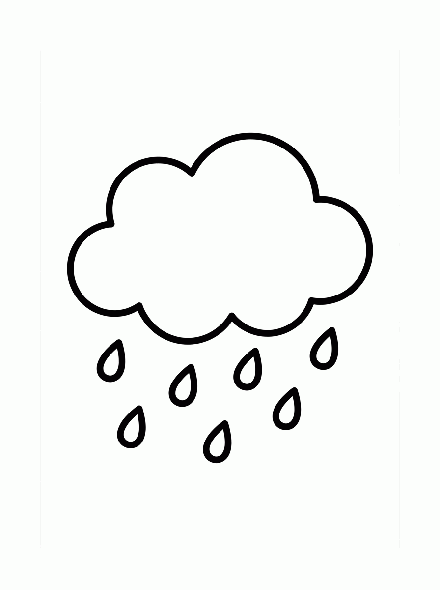 Nuvem com Chuva para colorir