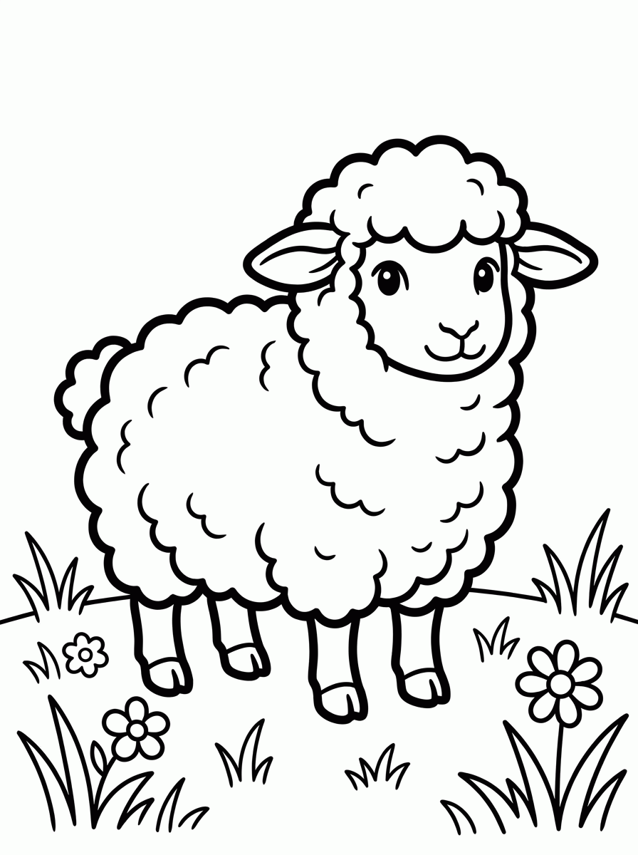 Ovelha Fofinha para colorir