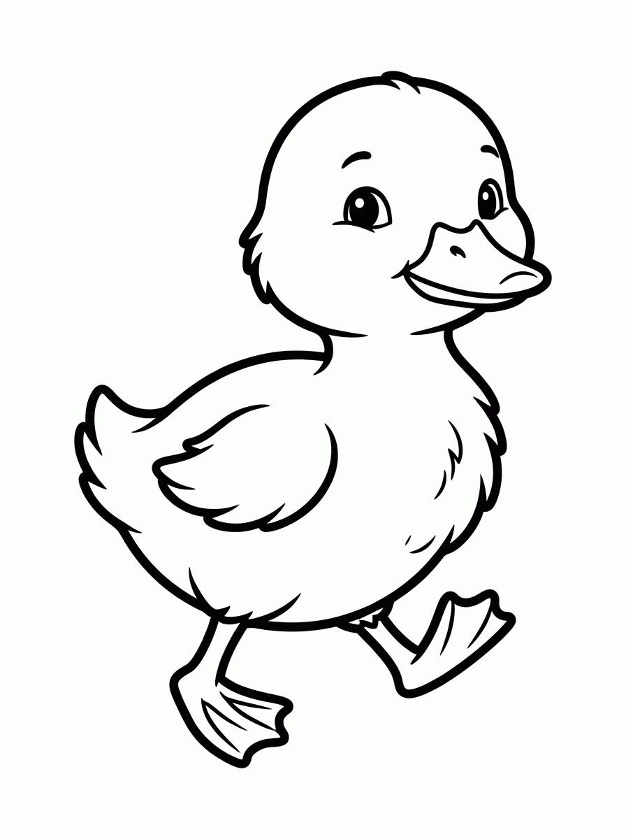 Patinho Andando para colorir