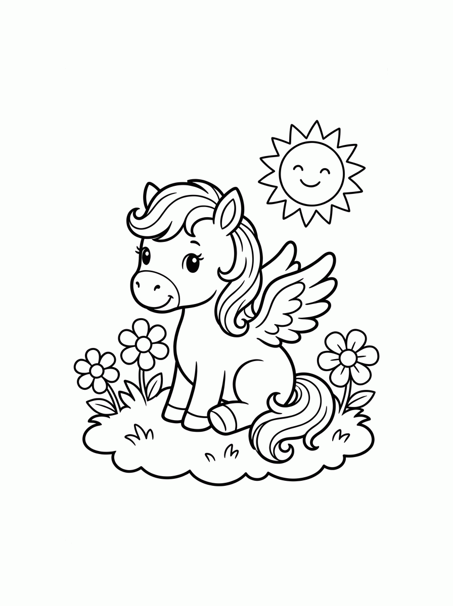 Pégaso Filhote para colorir