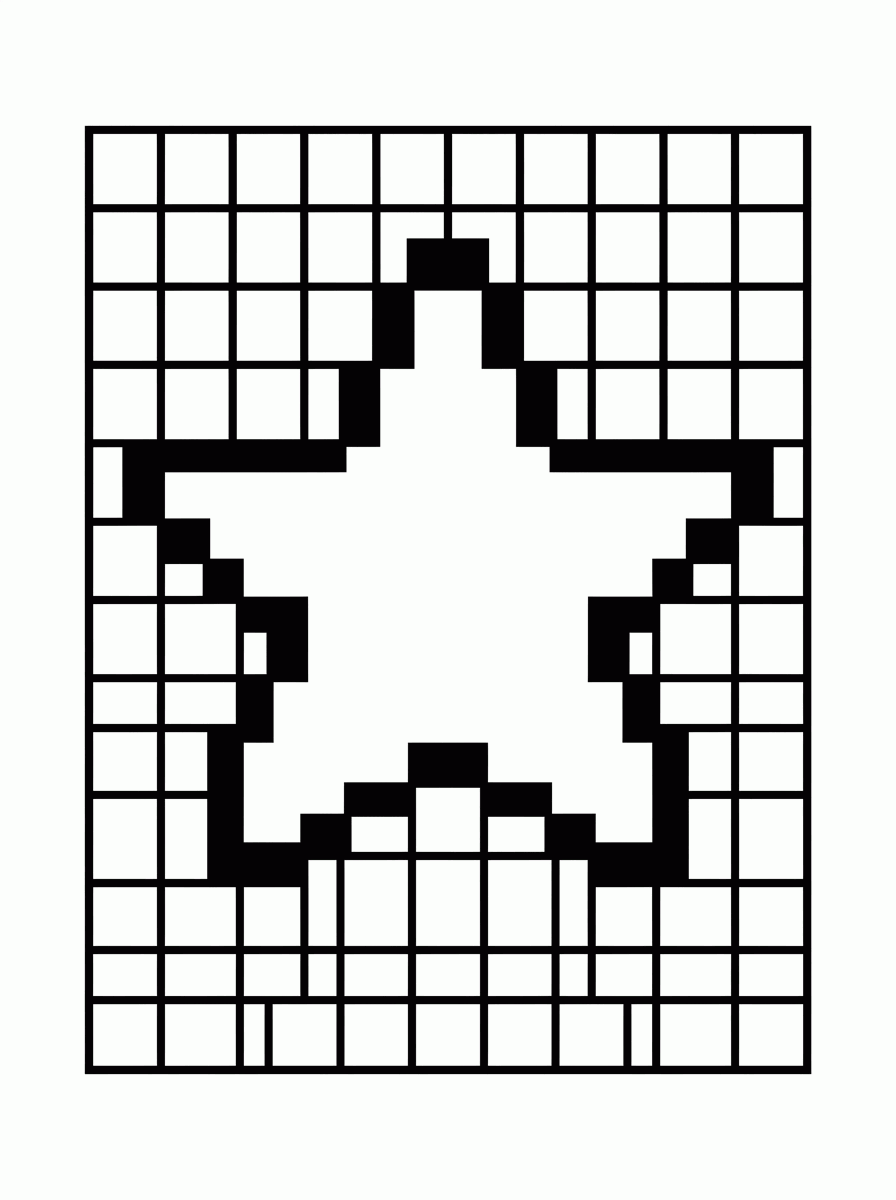 Estrela em Pixel Art para colorir