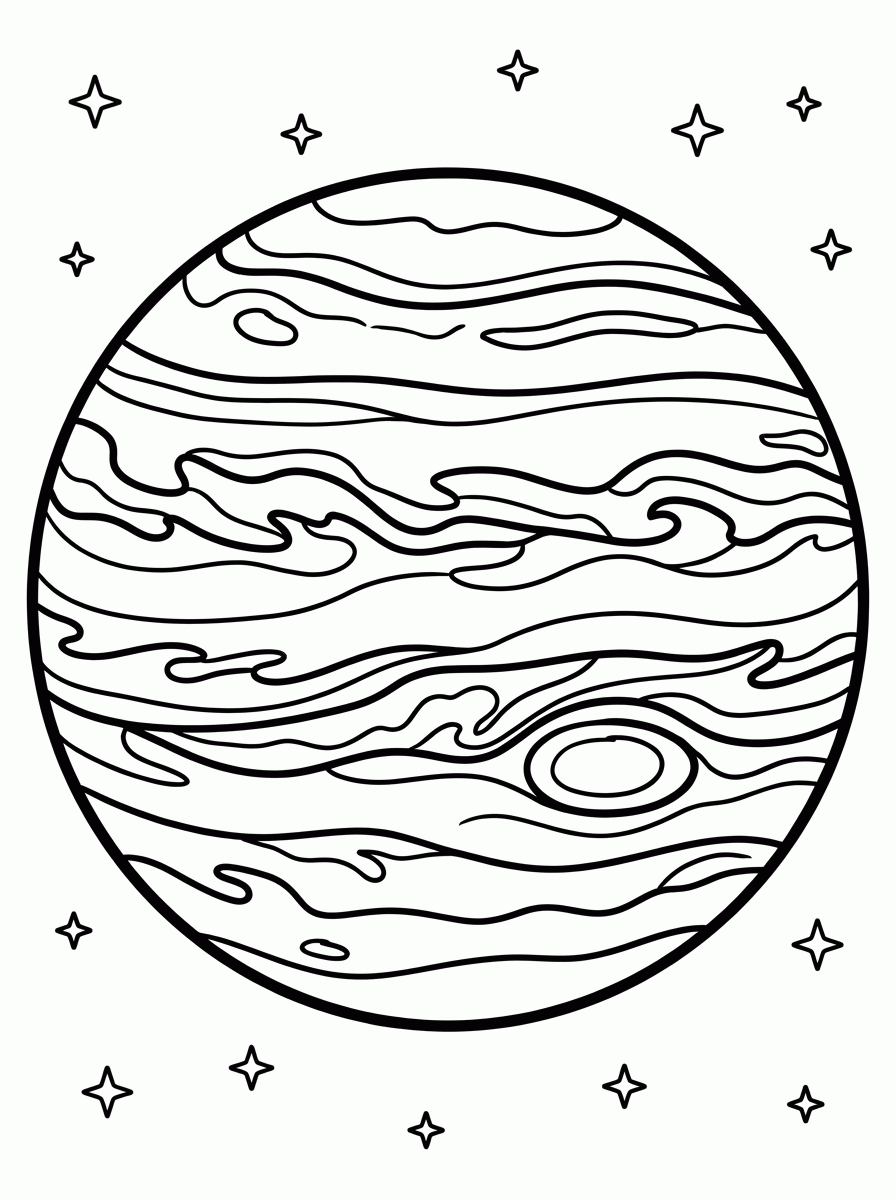 Planeta Júpiter para colorir