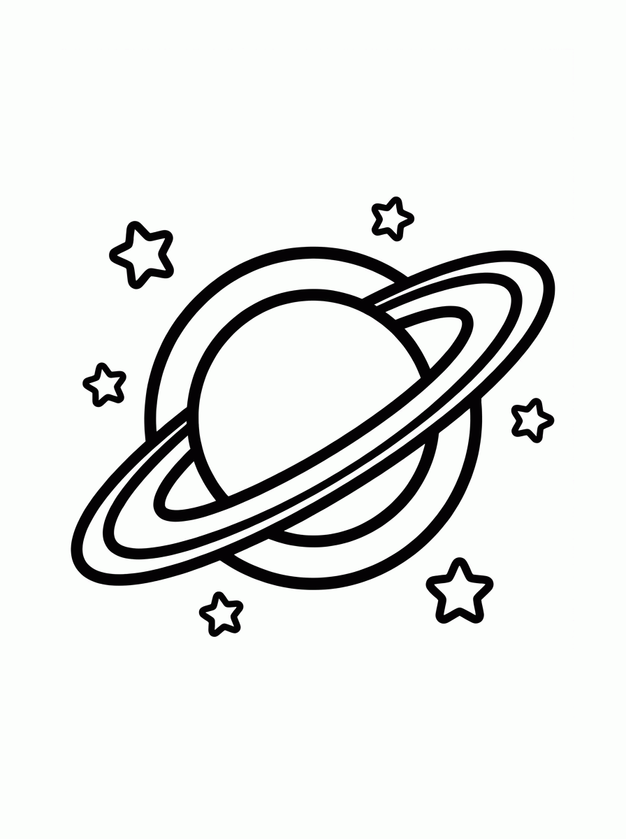 Planeta Saturno para colorir