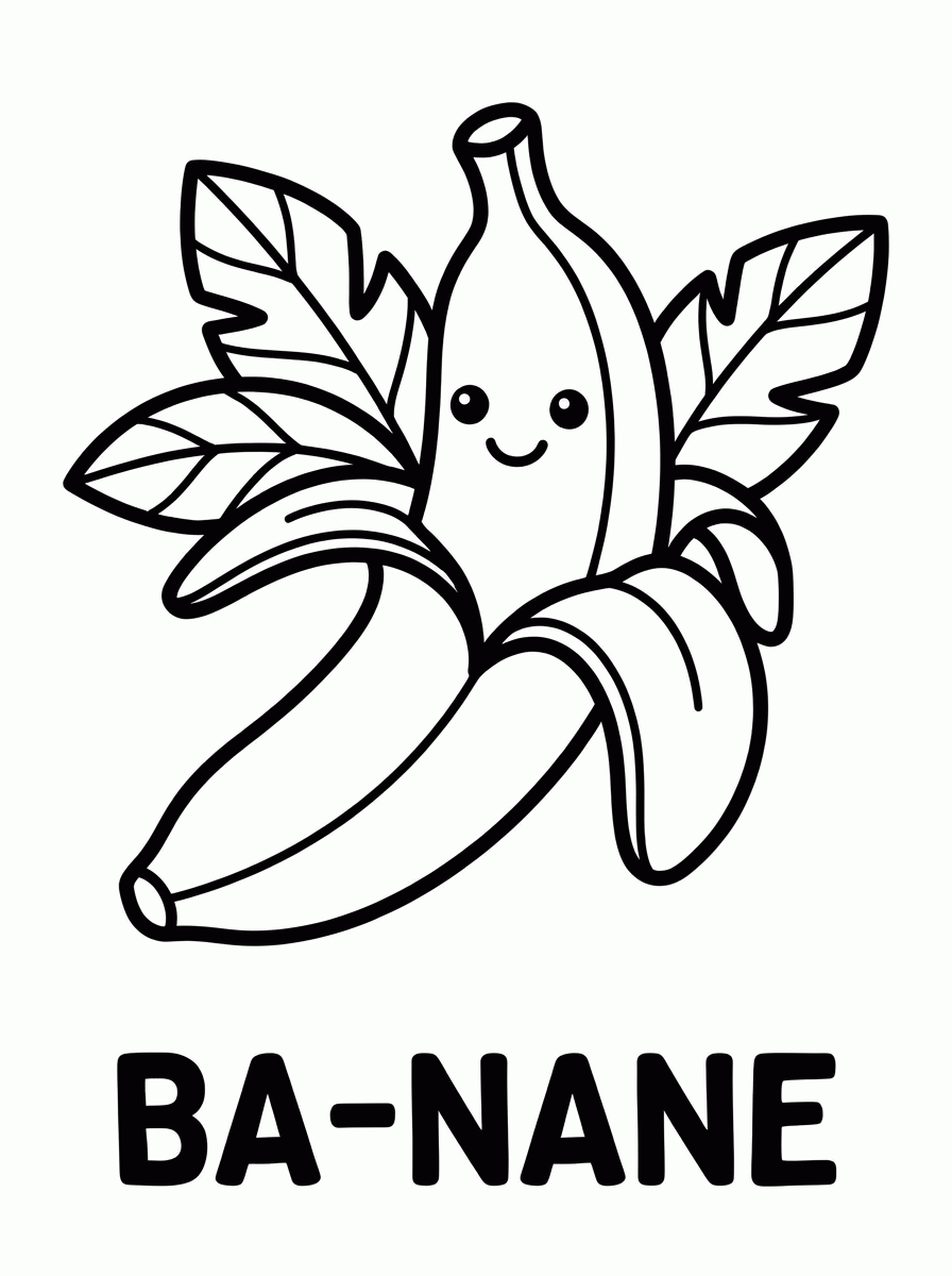 Banane à colorier para colorir
