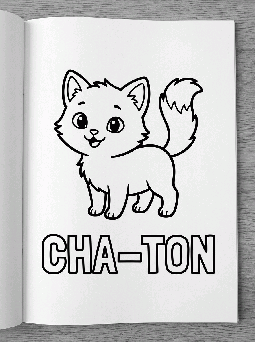 Chaton à colorier para colorir