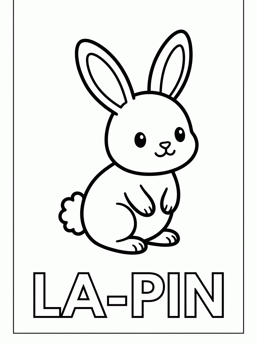 Lapin à colorier para colorir