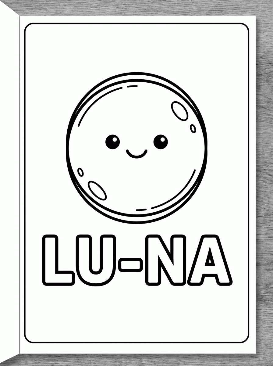 Luna para colorear para colorir