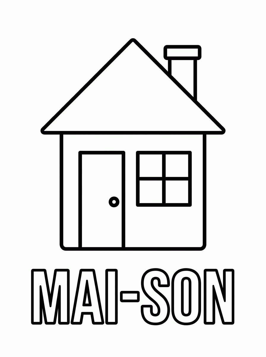 Maison à colorier para colorir