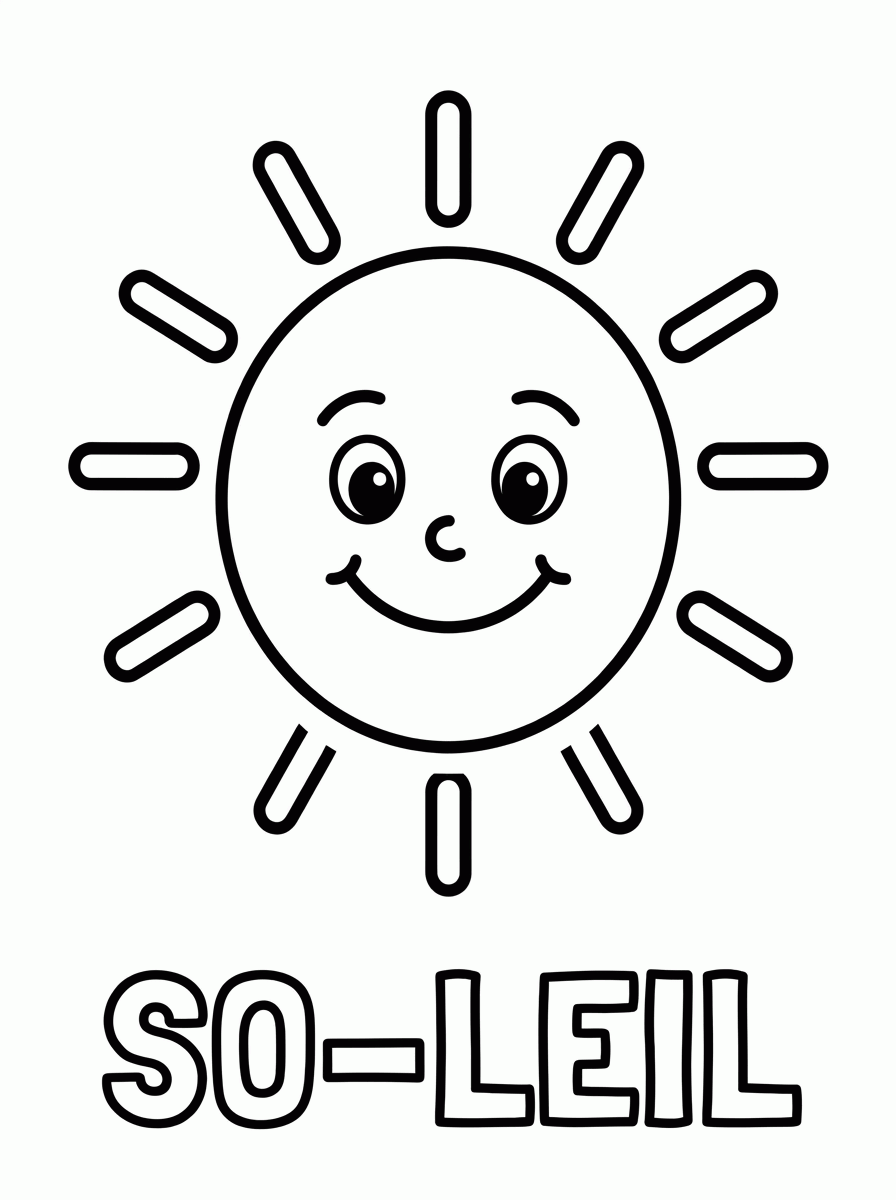 Soleil à colorier para colorir