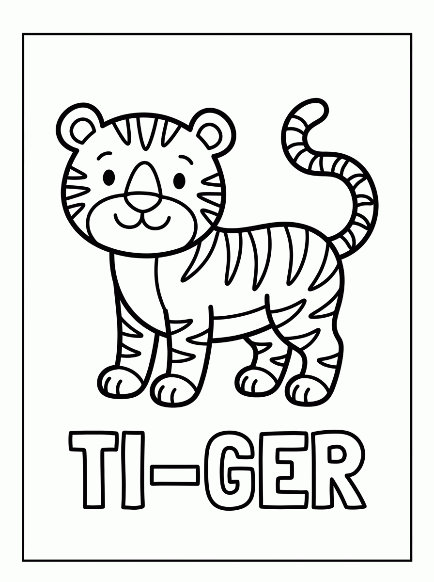 Tiger coloring page para colorir