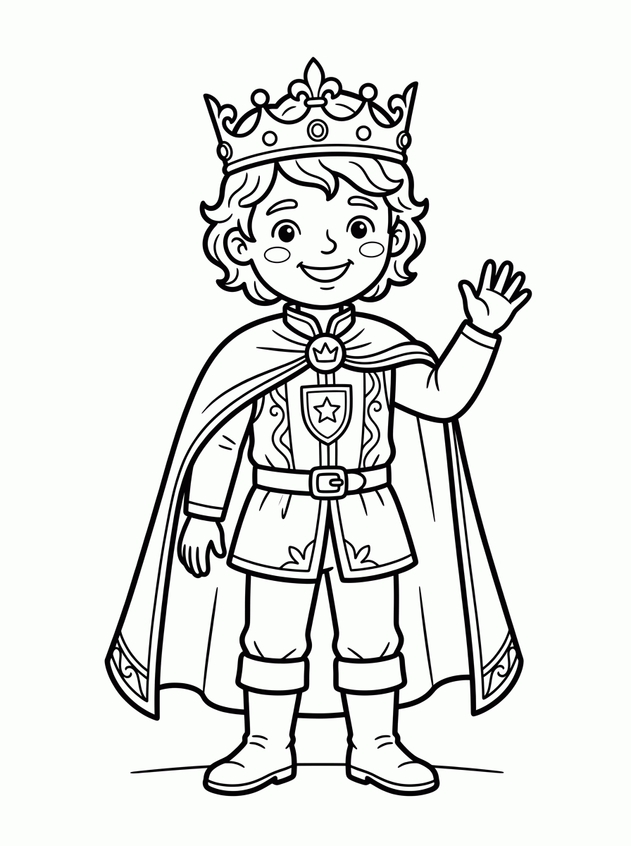 Príncipe com Coroa para colorir