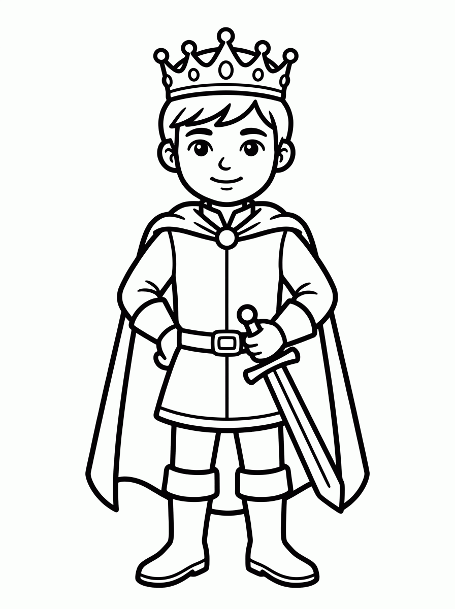 Príncipe com Espada para colorir