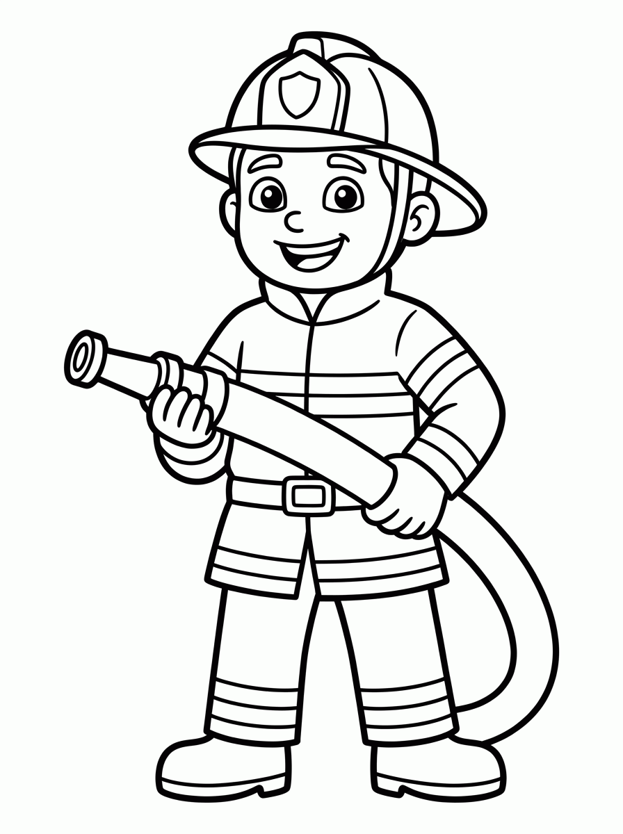 Bombeiro para colorir