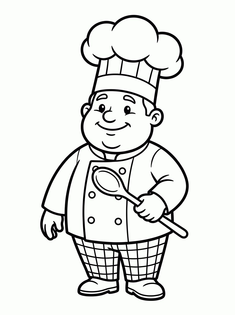 Chef de Cozinha para colorir