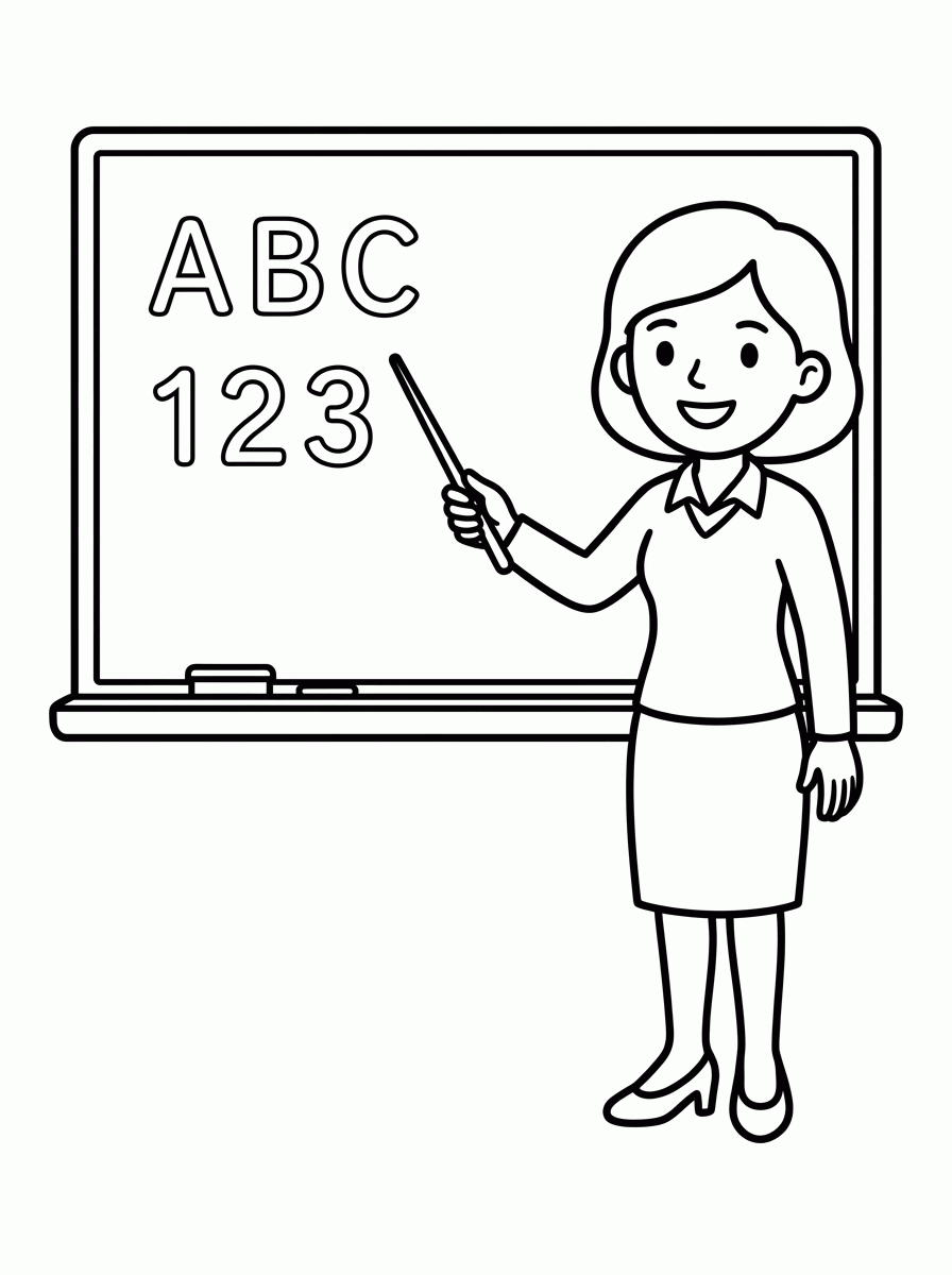 Professora para colorir