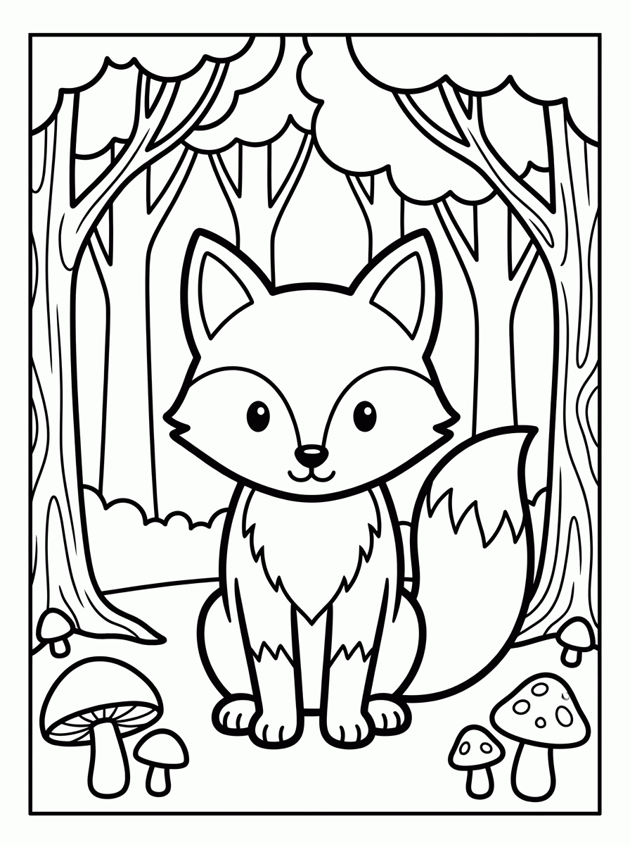 Raposa na Floresta para colorir