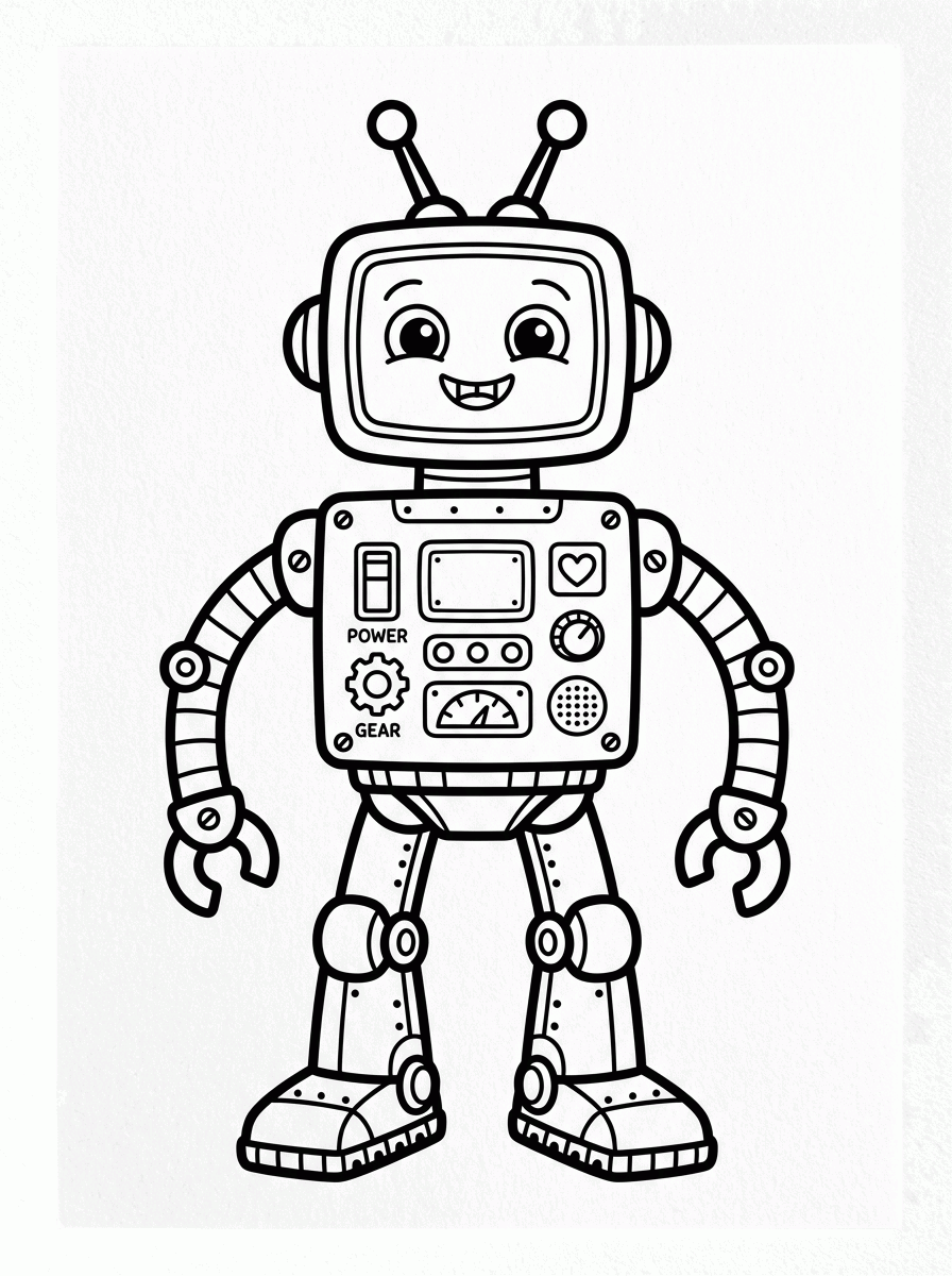 Robô Amigável para colorir