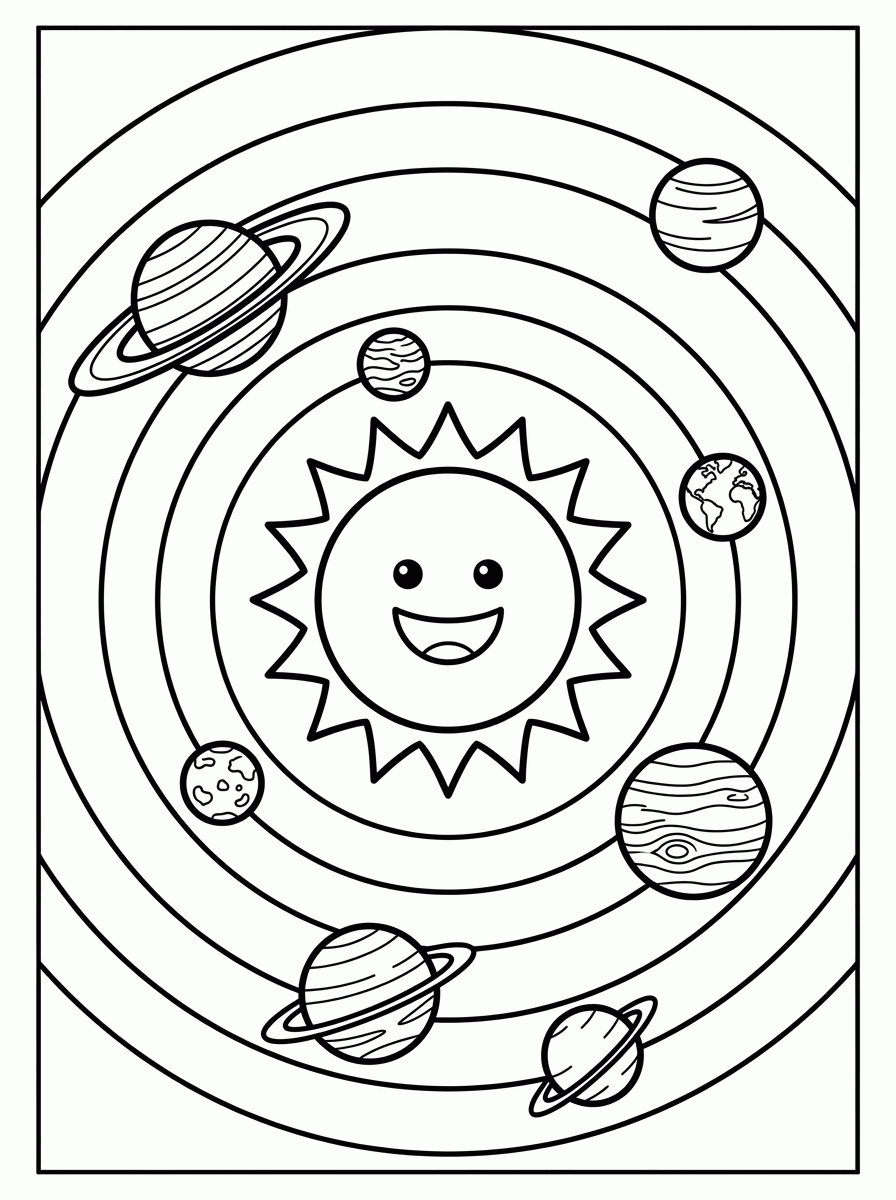 Sistema Solar para colorir