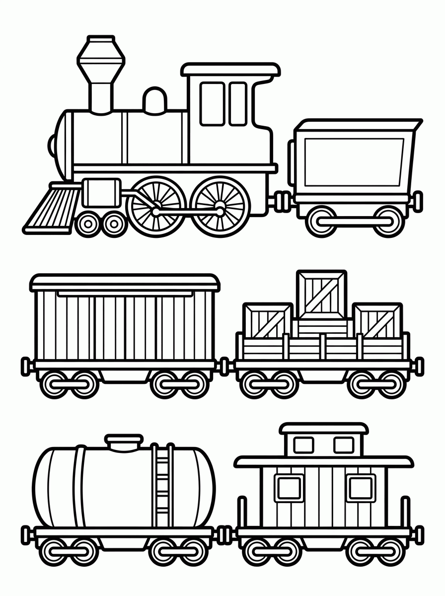 Trem de Carga para colorir